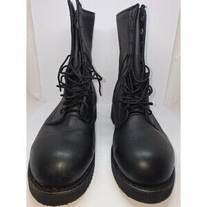 Boots Men Leather Steel Toe Combat military 9.5W Black Addison Shoe Co